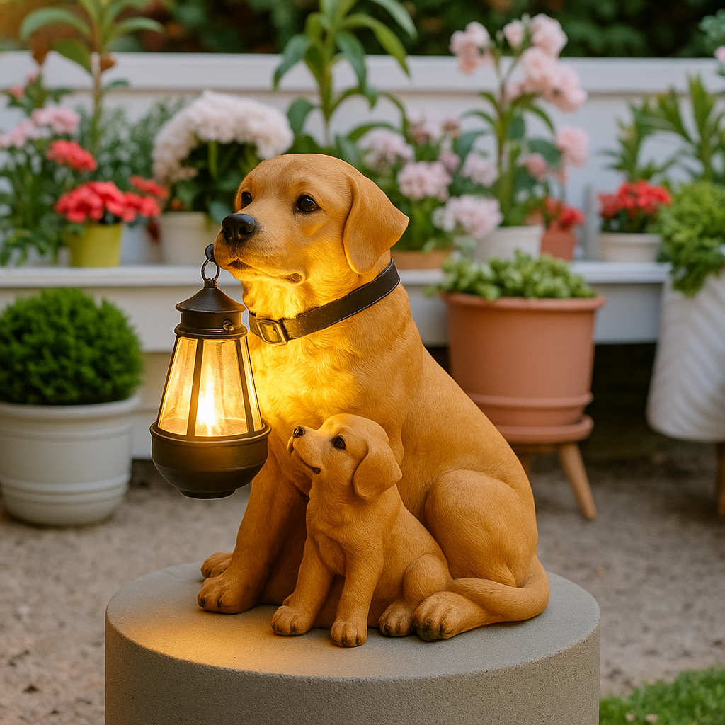 Nomaenest Château | Dog Statue Solar Garden Light