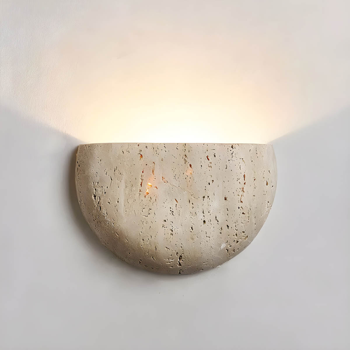 Nomaenest Selunaire - Moon-Shaped Travertine Wall Light