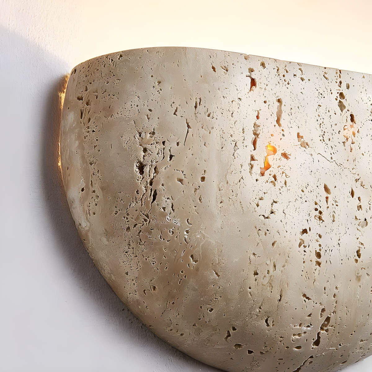 Nomaenest Selunaire - Moon-Shaped Travertine Wall Light