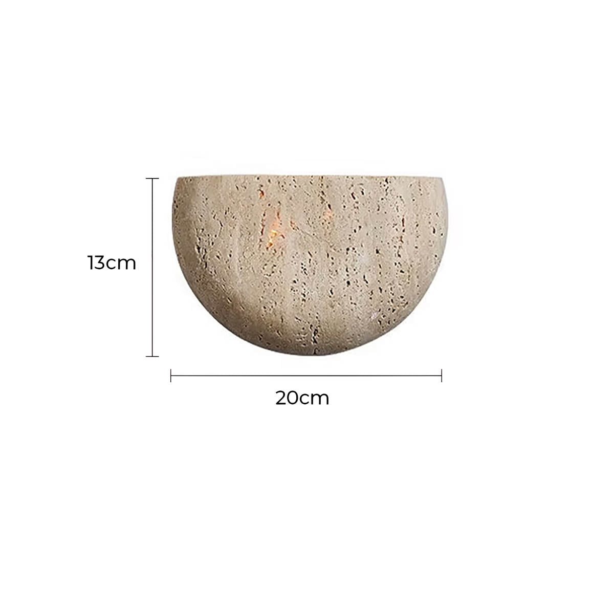 Nomaenest Selunaire - Moon-Shaped Travertine Wall Light